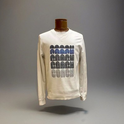 COACH Designer Crewneck Retro Logo Sweater Sweatshirt White Size S (org $250)