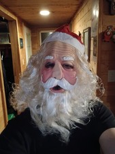 Latex Christmas Elder Old Man Headgear Santa Claus Realistic Face Mask New