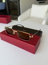 Authentic Cartier CT0353S 007 Sunglasses – Never Worn-Gold Rectangular