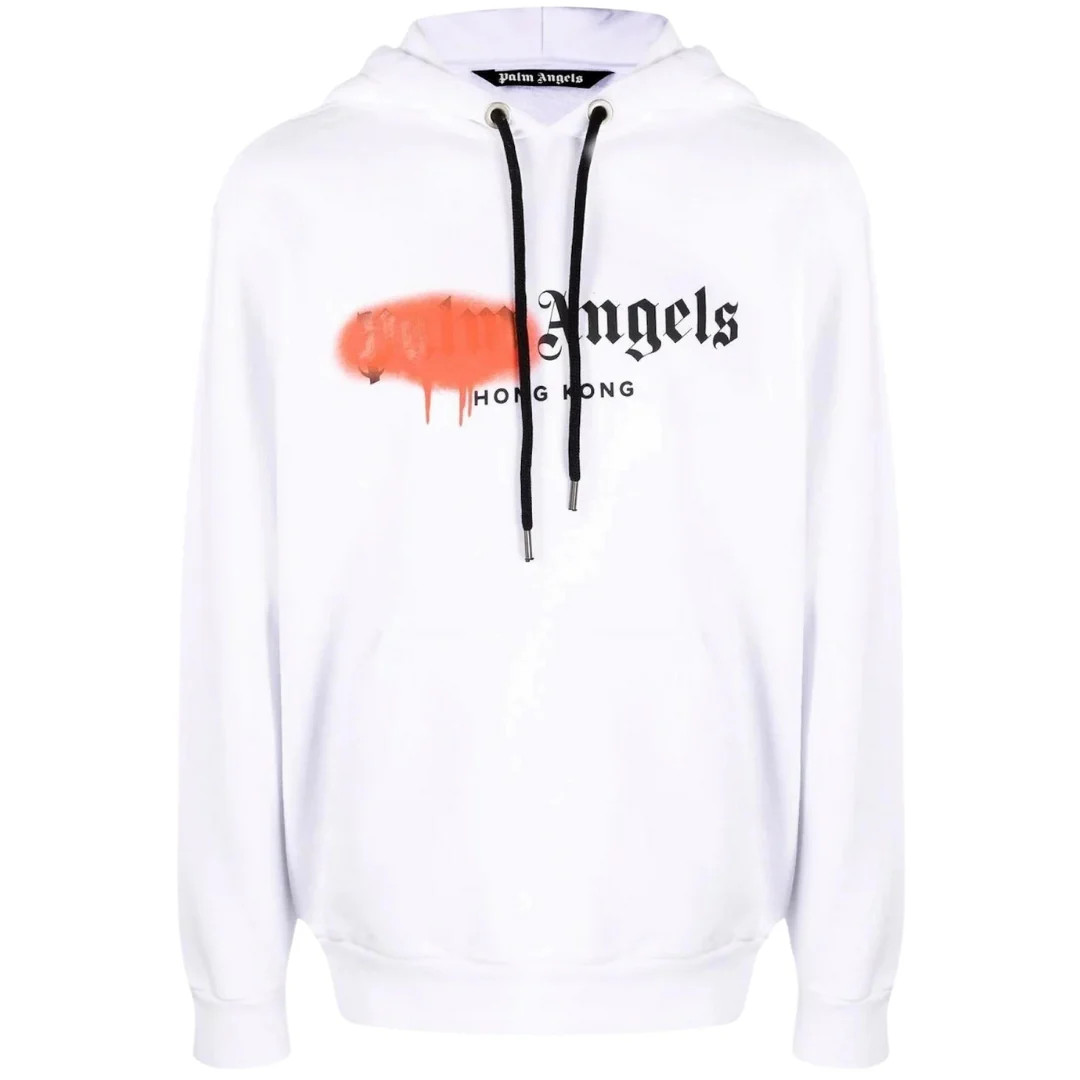Palm Angels Hong Kong Sprayed Logo White Hoodie 87190₽