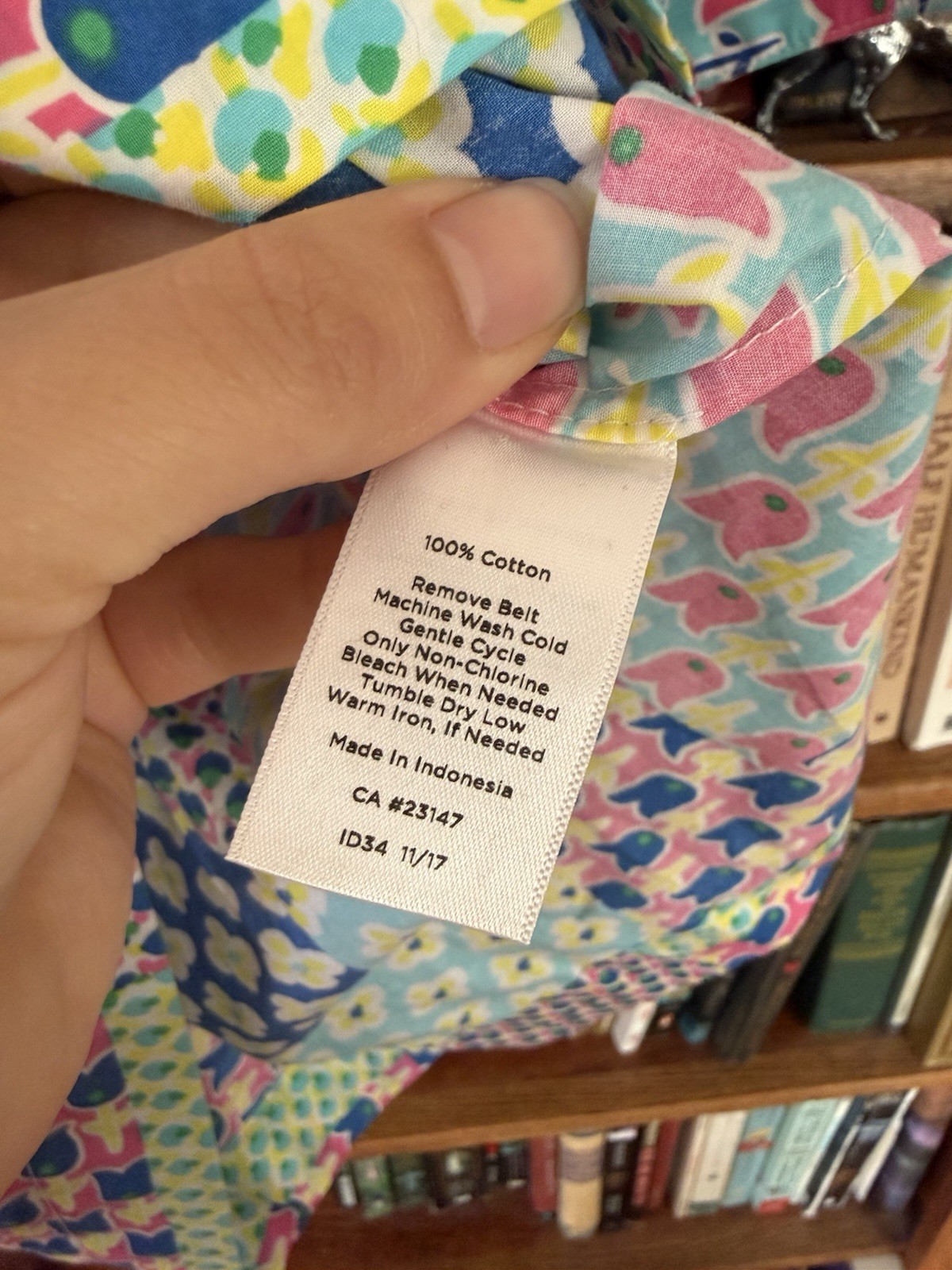 TALBOTS 12P Colorful Patchwork Belted Shirtdress … - image 11