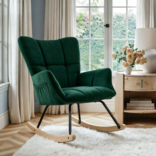 Schaukelstuhl Schaukelsessel Relaxsessel Stuhl Loungesessel Armlehnensessel Grün