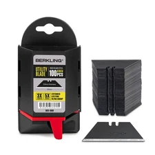 Berkling Black Steel Utility SK2H Knife Blades 100-PACK With Dispenser