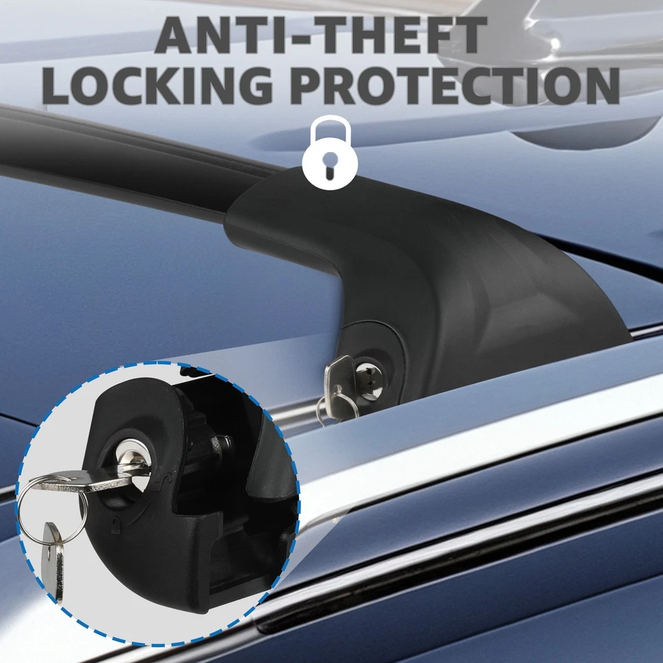 Barras transversales de techo para Jeep Compass 2018-2025 (se adaptan a rieles laterales lavados de fábrica) Foto 3 de 4