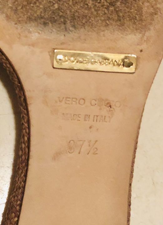 DOLCE&GABBANA Python Pattern Gold Sandals Mules L… - image 9