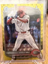 2025 Bowman Draft - Chrome Steele Hall #BDC-20 Yellow Mojo Refractor /75 (RC)