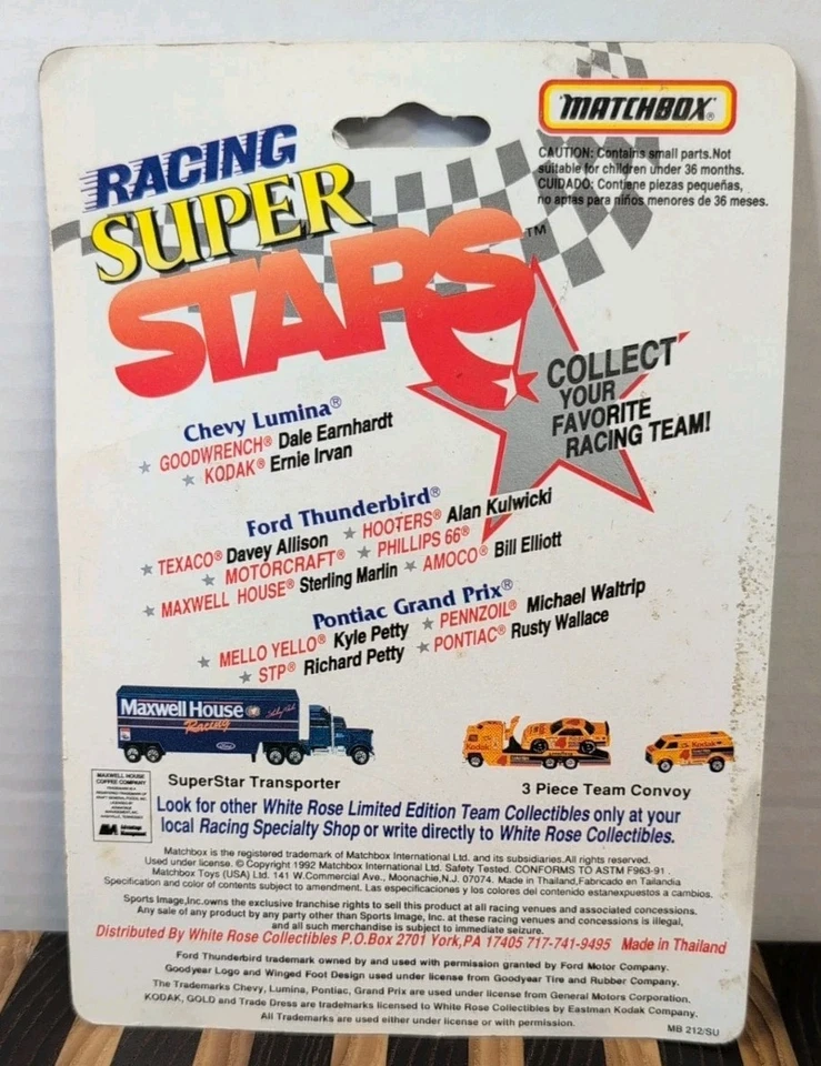 1992 Davey Allison #28 Matchbox Racing Super Stars 1/64 diecast new sealed - Image 2 of 4
