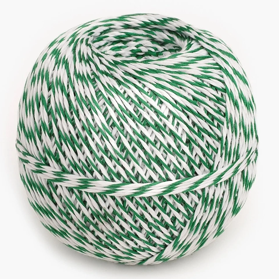 Fil de cuisine en fibre synthétique Vert/blanc 200 m - Photo 1/1