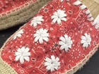 Jack Rogers Palmer Espadrilles Womens Size 9 Red w/White Leather Flowers EXC — photo 4