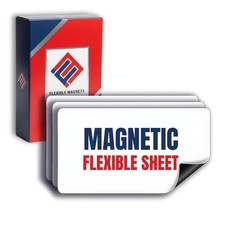 Flexible Magnetic Sheet with Rounded Corners - White, Super Strong Ideal fo...