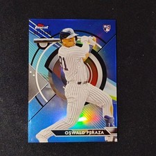 Oswald Peraza 2023 Topps Finest Blue Refractor RC #13 /150 Yankees