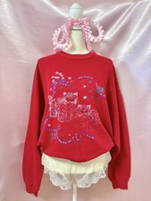 Vintage 1980s Cat Kitten Graphic Sweatshirt Made in USA Size XL