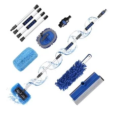  Car Wash Brush with Long Handle | RV Flow-Through Wash Brush with Adjustable 