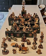 Boyds Bears Resin Hand-Painted Bear Figurine Lot Of 36 some with Boxes 1990s