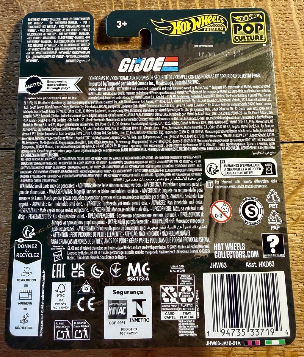 Cobra HISS (H.I.S.S.) JHW83 POP Culture Hot Wheels Premium 2026 GI