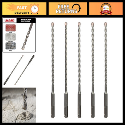5-Pack 1/4'' x 8'' SDS Plus Rotary Hammer Drill Bits - Carbide Tipped for Concrete