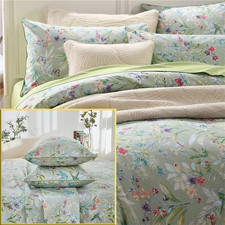 Elegant Butterfly Floral Queen Sheet Duvet Cover Set - 7PCS