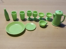 Barbie Doll Kitchen Accessories Green Dishes Set Pieces