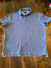TOMMY HILFIGER Mens Regular Fit Polo Shirt Medium Smoky Blue Classic Cotton