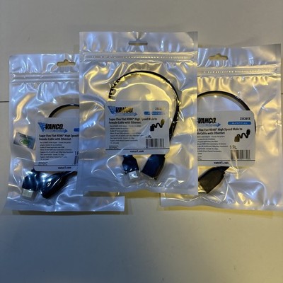VANCO Premium High Speed HDMI 1ft Cable With Ethernet 4k 60Hz 18gbps *Lot Of 3*