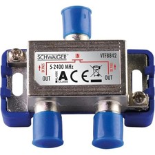 Schwaiger 2-fach Verteiler für Kabel-, Anten...