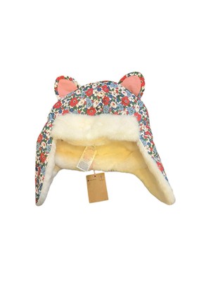 Mini Boden Trapper Hat Floral With Ears Size 9-10 Girls