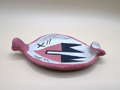 Antique  Unique Native American Isleta Pueblo Rainbird Ashtray Stylized  5.5''  