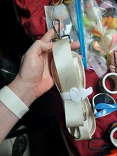 adjustable, neutral-colored replacement strap for a handbag or messenger bag