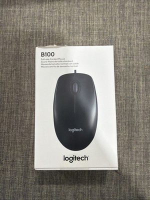 Logitech B100 Optical USB Mouse Black 910-001439 Brand New SEALED M-U0026