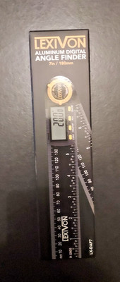 LEXIVON Digital Angle Finder 5'' Aluminum Protractor XL Display w/ Pouch