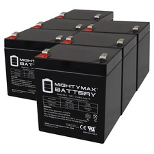 Mighty Max 12V 5Ah F2 SLA Battery Replaces Trailer Break Away Kit - 6 Pack