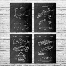Track & Field Patent Wall Art Set of 4 Poster, Canvas or Framed Gym Decor