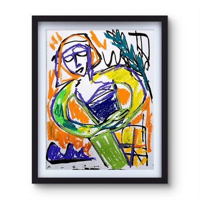 Abstract Expressionism Original Painting 14x11 Fine Art Paper Modern Wall Decor