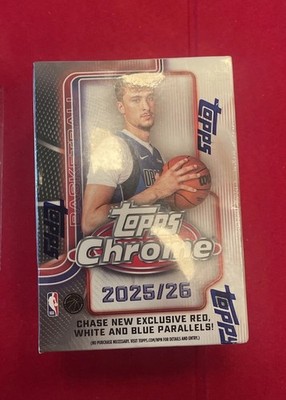 2025-26 TOPPS CHROME VALUE BLASTER BOX 28 Cards NBA Basketball Factory Sealed  