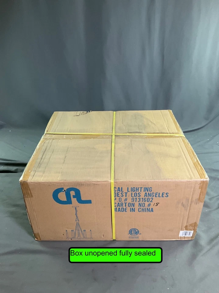 Cal Lighting Rimini 22-inch Chrome Chandelier with 6 G9 LED Bulbs, Chain Suspend - Image 3 of 4