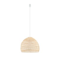 HäNgelampe Esstisch Rattan Natur Modern E27 Rund Ø43 Cm Pendelleuchte Esszimmer