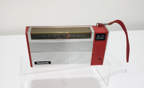 Vintage Panasonic R-1492 Red Matsushita Radio NOT working - parts or repair.
