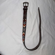 Nacona Belt Girl  s 36 In Length Brown Leather Beaded