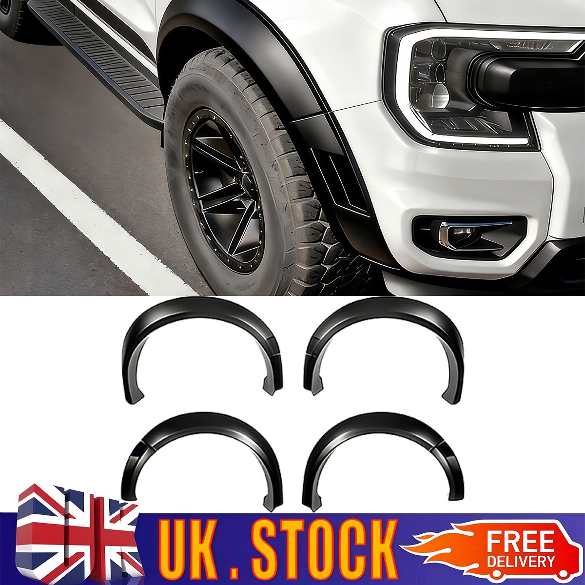 For Ford Ranger 2023-2025 T9 Wildtrak Wheel Arches Fender Flares Kit Accessories