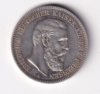 Münze Silber Preußen 2 Mark 1888 Kaiser Friedrich in vz nsw leipzig