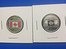 2013 Colouried  and Plain 25 Cent Flag Coins