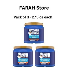 Maxwell House Ground Coffee, Original Roast, Medium, 27.5oz each, Pack of 3