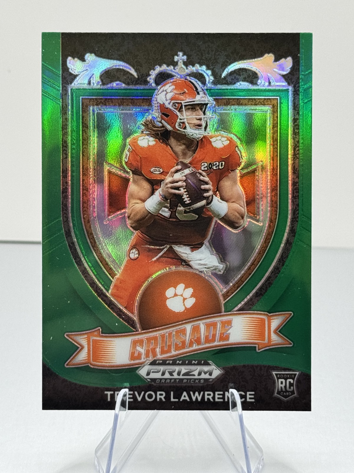 2021 Panini Prizm Draft Picks - Crusade Trevor Lawrence #161 Green Prizm (RC)