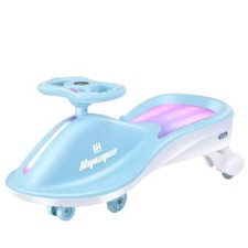 Wiggle Car Ride-on Toy w/ Flashing seat w/ music for Toddlers  Kids Light Blue
