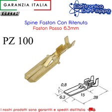 100 Spine Faston Con Ritenuta Passo 6,3mm