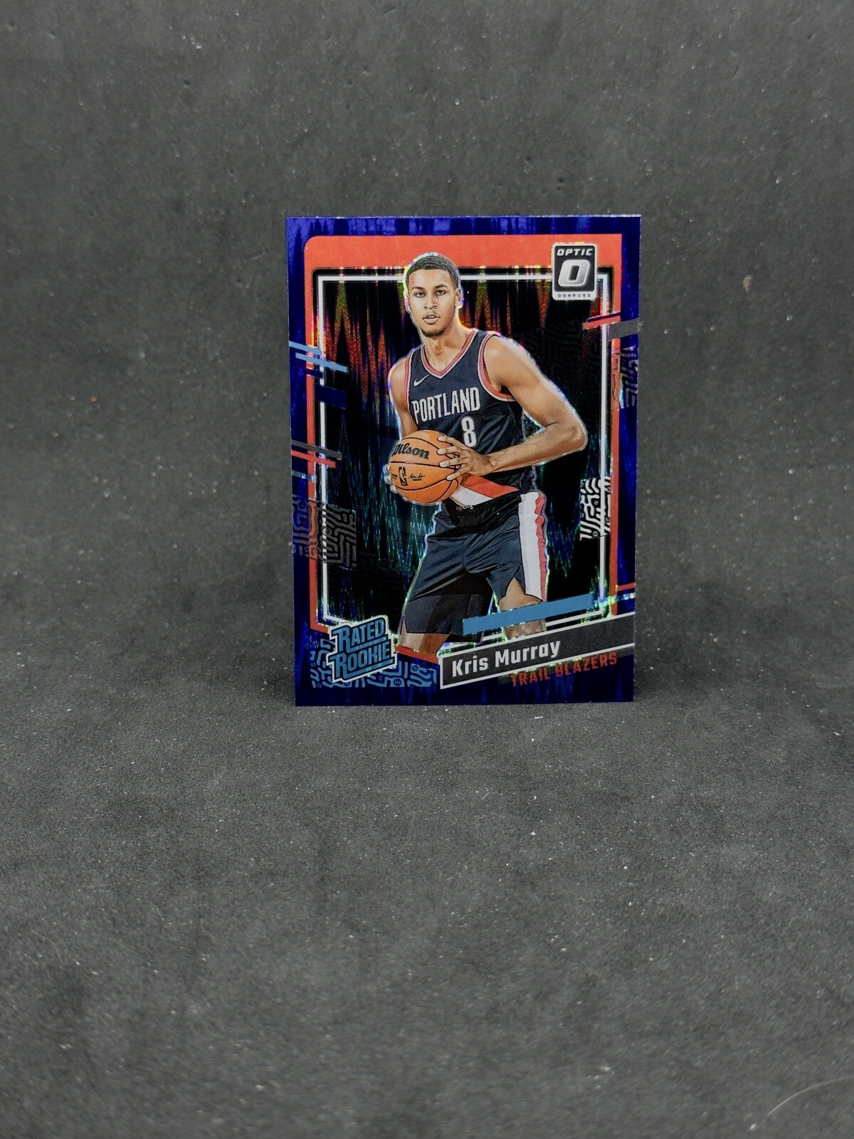 2023-24 Optic #213 Kris Murray Purple Shock Prizm RC Trailblazers