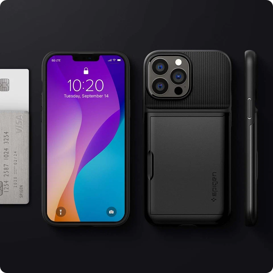 iPhone 13 Mini / 13 / 13 Pro / 13 Pro Max Case Spigen Slim Armor CS Card Holder - Image 3 of 4
