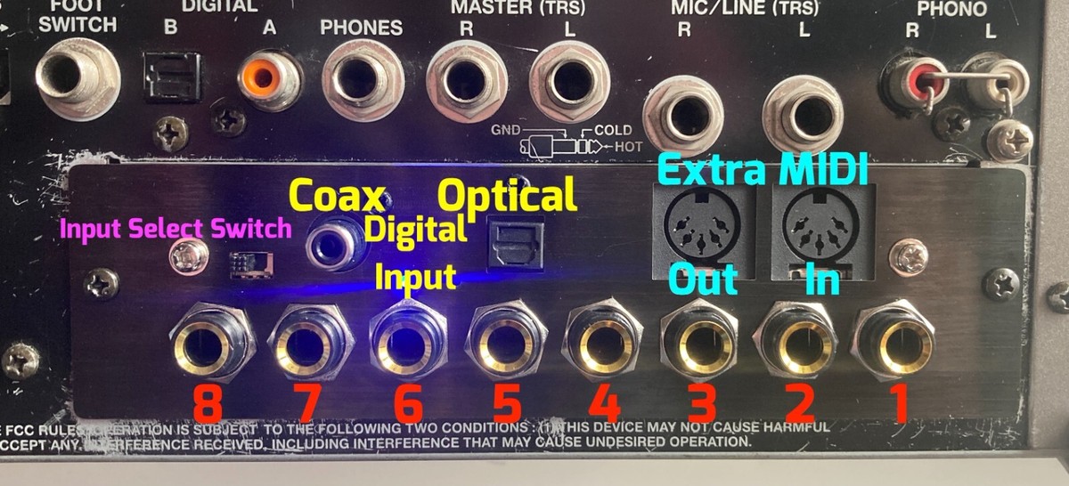 Roland MV8-OP1 compatible Digital INPUT + 8x Output +MIDI card MV