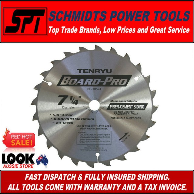 TENRYU 24T FIBRE CEMENT SHEET CUTTING CIRCULAR SAW BLADE 185mm 71/4
