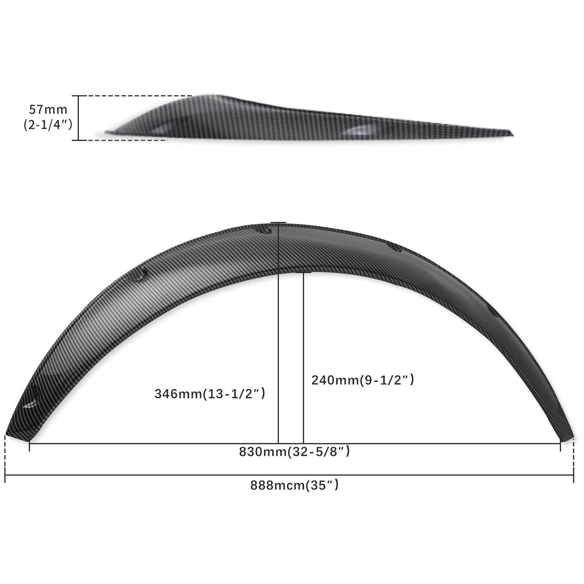4x Fender Flares Extra Wide Body Wheel Arches Carbon For